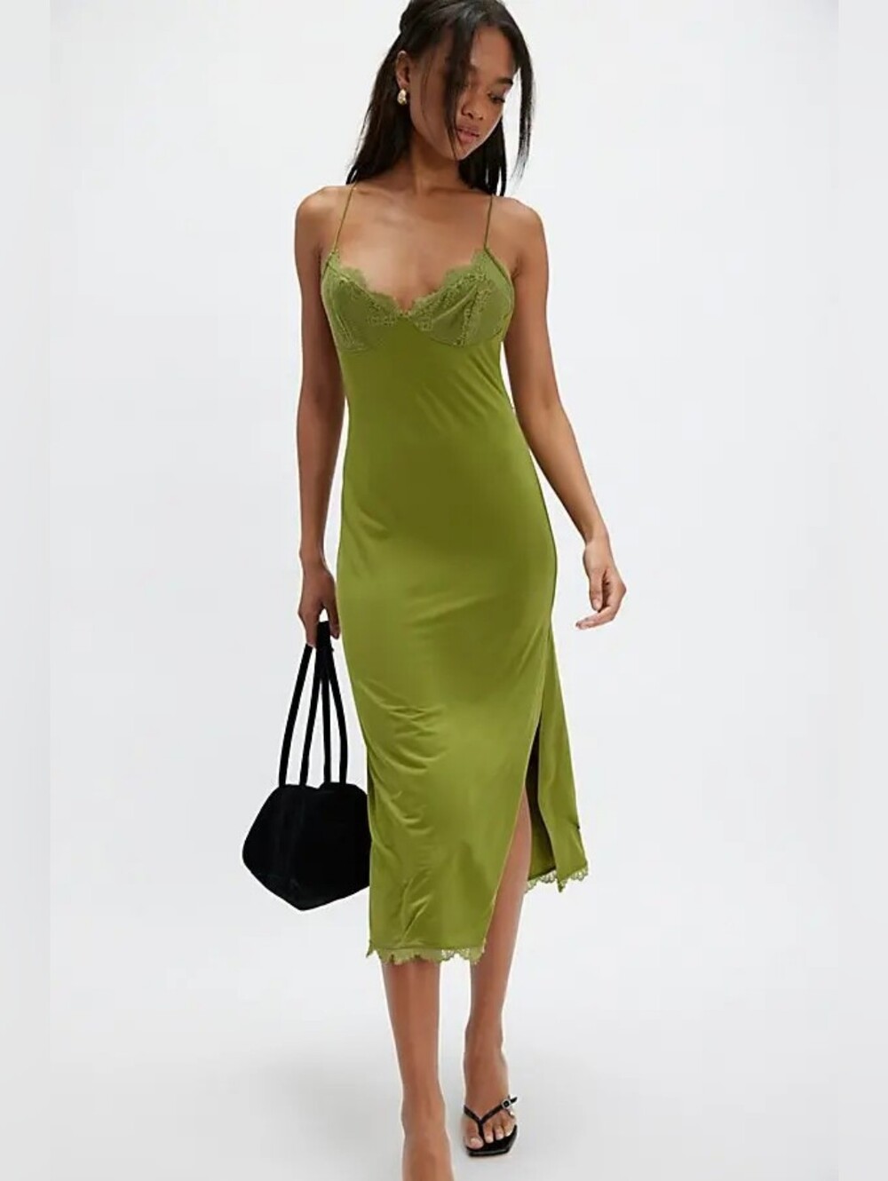NWT Free People Hit It Off Midi Slip Dress